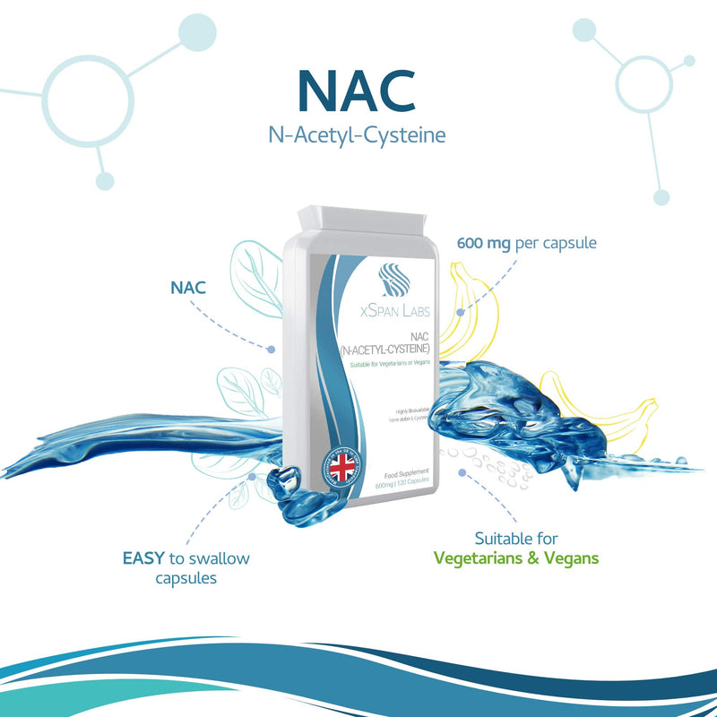 [Australia] - N-Acetyl Cysteine (NAC) 600 mg 120 Capsules - Powerful Lung & Liver Function Support from This Cellular Glutathione Enhancing Antioxidant - UK Manufactured and Suitable for Vegans & Vegetarians 
