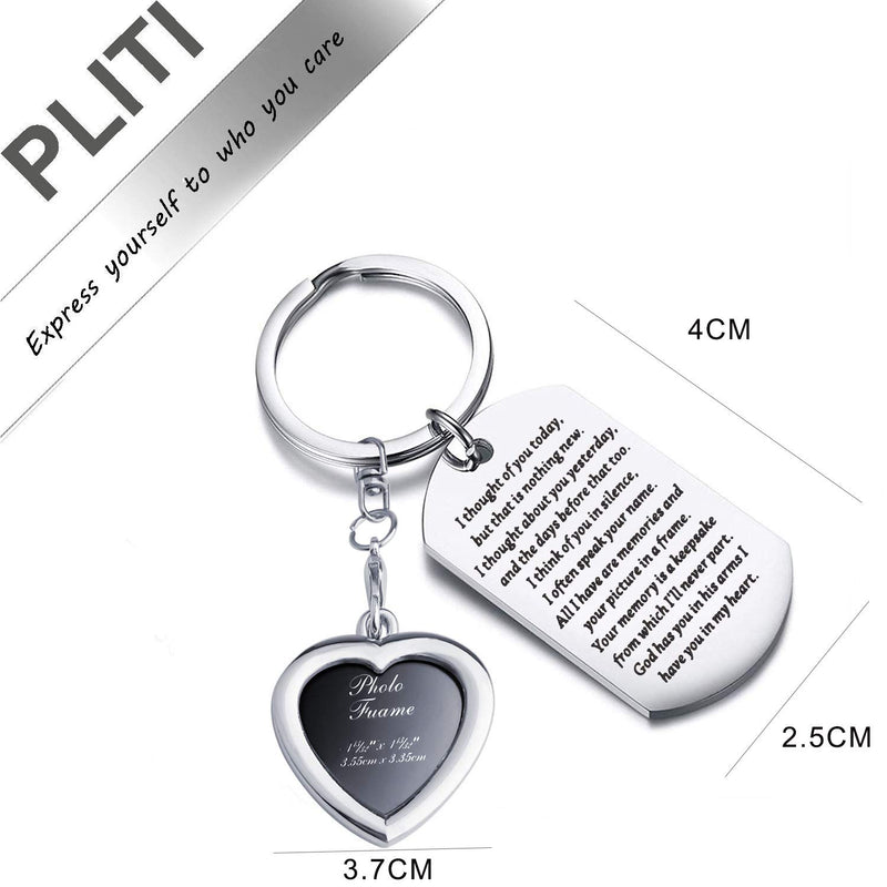 [Australia] - PLITI Sympathy Gift I Thought of You Today But That is Nothing New Sympathy Keychain God Has You in His Arms I Have You in My Heart Memorial Gifts for Loss of Loved One 
