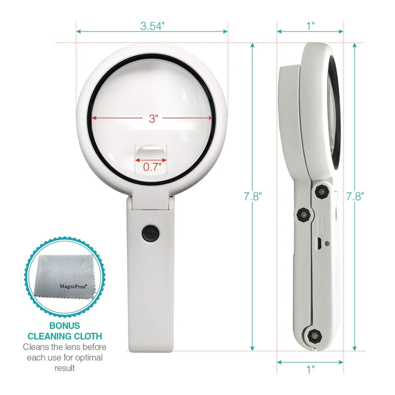 [Australia] - Magnifying Glass with 8 LED Lights, Handsfree Magnifier, [5X+11X] Dual Magnification Lens, Gentle & Bright Light Settings- Ideal for Reading Books, Jewlery, Coins, Craft & Hobbies… 