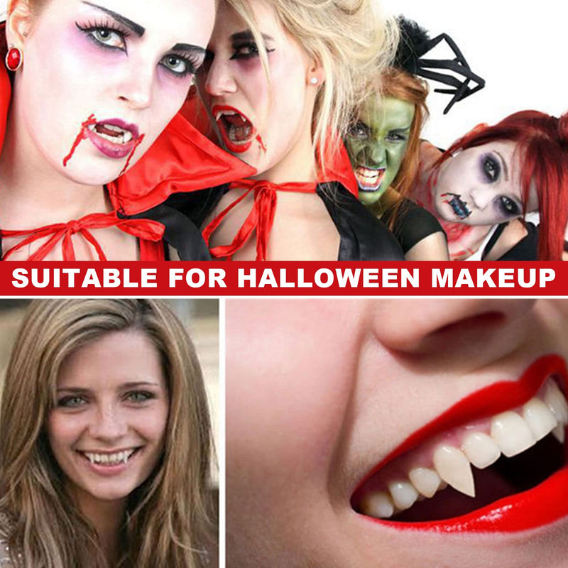 [Australia] - VIKSAUN 4 Pieces Acrylic Resin Fake Teeth Dental Denture False Teeth Halloween Horror Teeth Synthetic Resin Teeth for Halloween Makeup Cosplay Costume Party Ornament Supplies (4 pcs) 4 Pcs 
