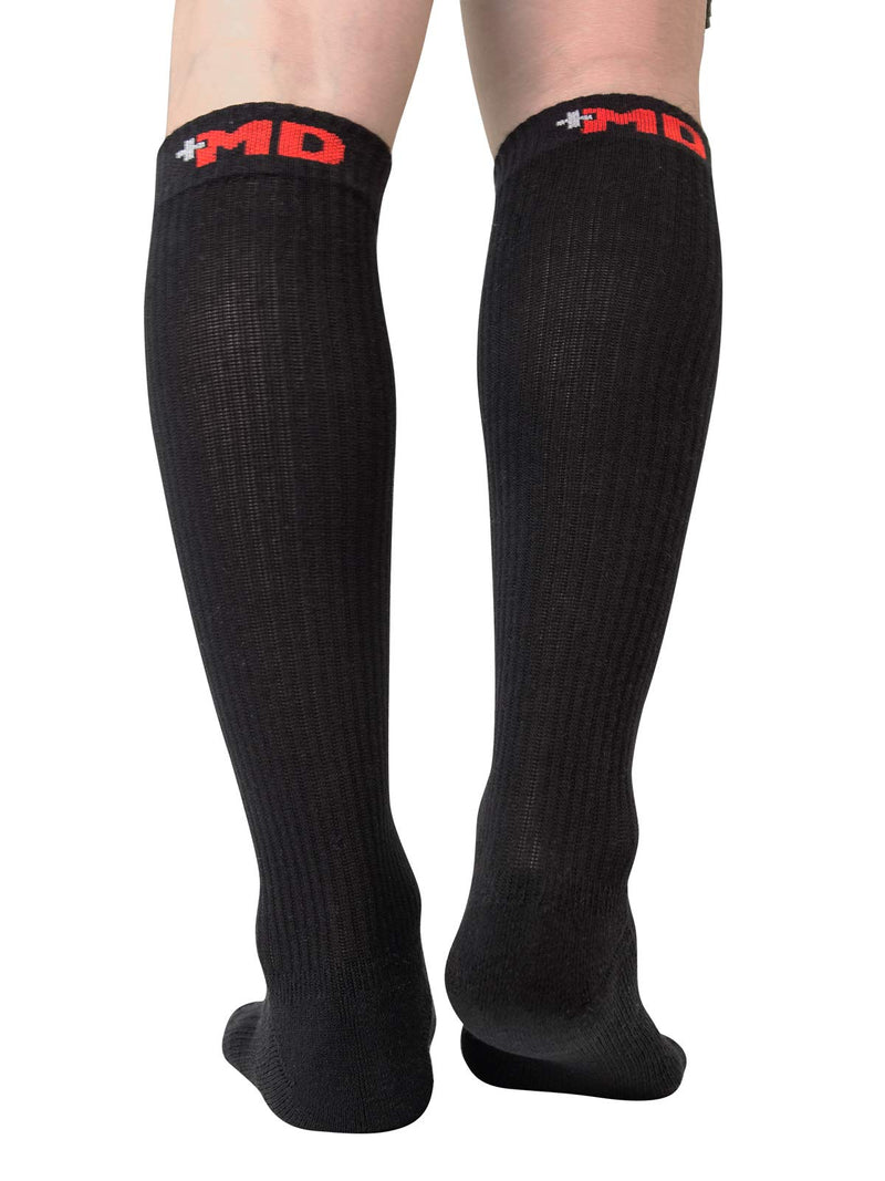 [Australia] - MD 6 Pairs Compression Socks 8-15mmHg for Women & Men Cushion Knee High Socks 9-11 Black (6 Pairs) 