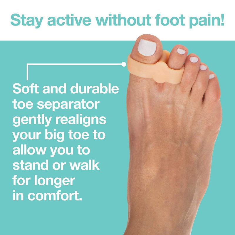 [Australia] - ZenToes Toe Separators with 2 Loops - Soft Gel Bunion Correctors 4 Pack (Beige)… Beige Gel 