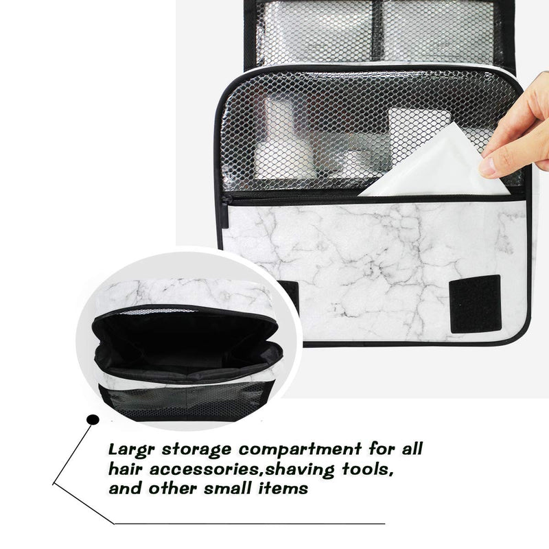 [Australia] - CUTEXL Cosmetic Bag Abstract Marble Texture Pattern Large Hanging Wash Gargle Bag Portable Travel Toiletry Bag Makeup Case Organizer for Women Lady 