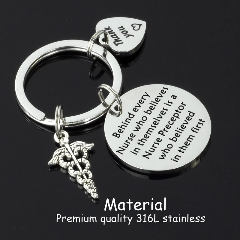 [Australia] - Hutimy Nurse Instructor Gifts Keychain Clinical Instructor Jewelry Nursing Preceptor Nurse Preceptor Key Chain Silver 
