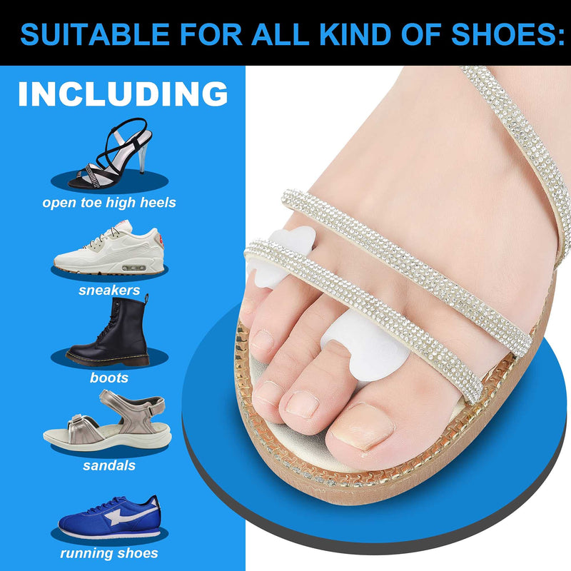[Australia] - Hoogoo Pinky Gel Toe Separators, Silicone Toe Spacers, Small Toe Protector Spreader, Cushions for Curled Overlapping Separate Toe Correct 