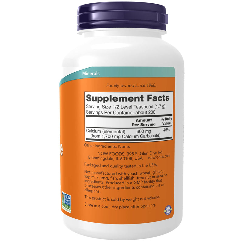 [Australia] - NOW Supplements, Calcium Carbonate Powder, High Percentage of Calcium, Supports Bone Health*, 12-Ounce 