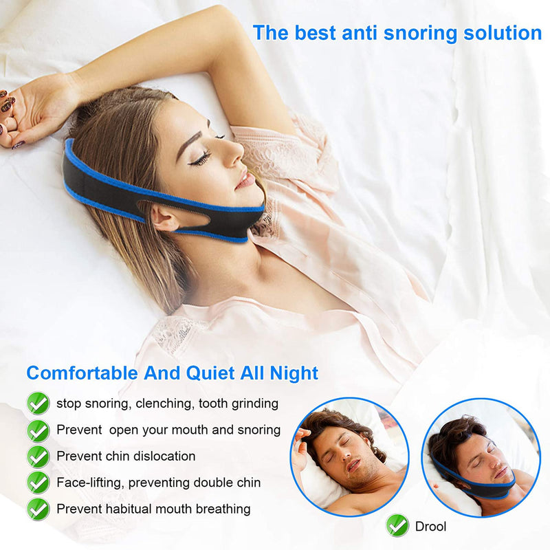 [Australia] - Anti Snoring Chin Strap,Stop Snoring Aids,Naturally Effective Anti Snore Devices,Solution Snore Stopper for Men Women, Effective and Adjustable Stop Snoring Sleep Aid Suitable for Most Face Shapes 