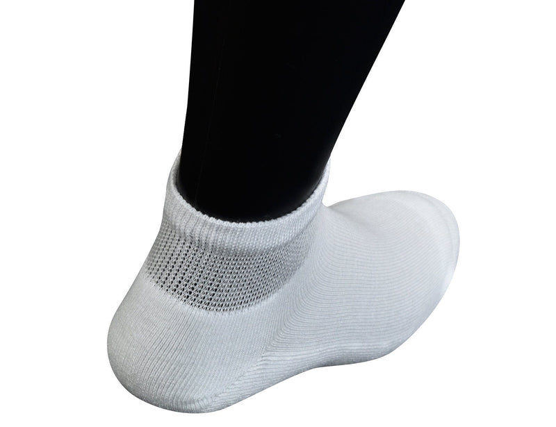 [Australia] - Yomandamor Men's 5 Pairs Bamboo Low Cut Diabetic Socks with Cushion Sole and Seamless Toe 10-13 5 Pairs Solidwhite 