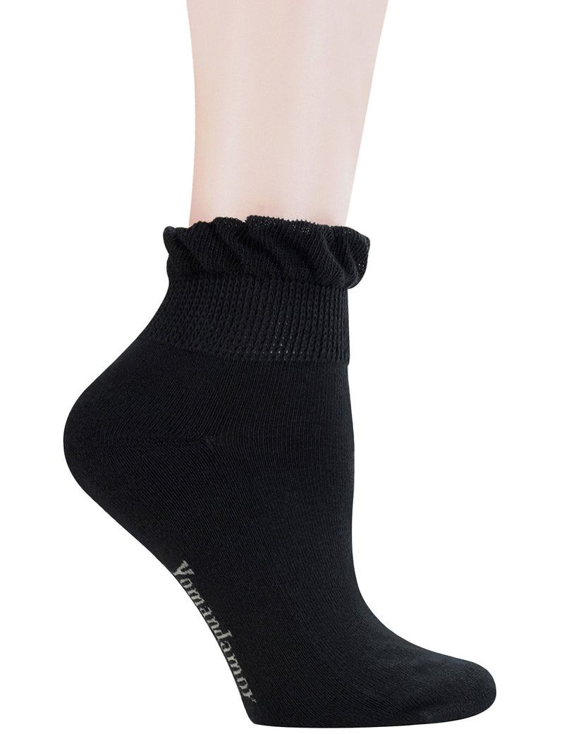 [Australia] - Yomandamor Women's 5 Pairs Non-binding Bamboo Diabetic Ankle Dress/Casual Socks with Seamless Toe 9-11 5 Pairs Black 