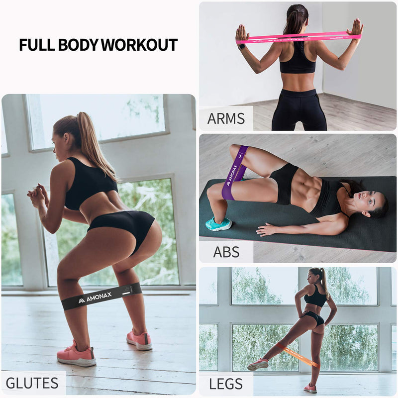 [Australia] - Amonax Resistance Bands Set for Women and Men, Exercise Fitness Home Gym Bands for Legs and Glutes and Arms. Yoga, Pilates Resistant Band Mini Loop Bands, Therapy Stretch Band 