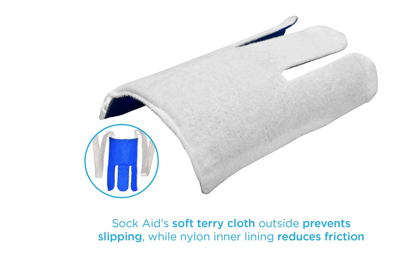 [Australia] - NOVA Sock & Stocking Aid, Soft Terry Cloth & Flexible, Easy to Use with Pull Up Straps 