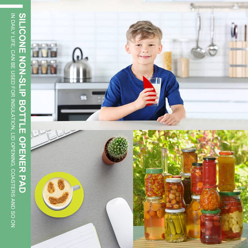 [Australia] - 4pcs Jar Gripper Pads Rubber Round Kitchen Coasters Multi-Purpose Silicone Bottle Lid Openers (Colorful, 5inch) 