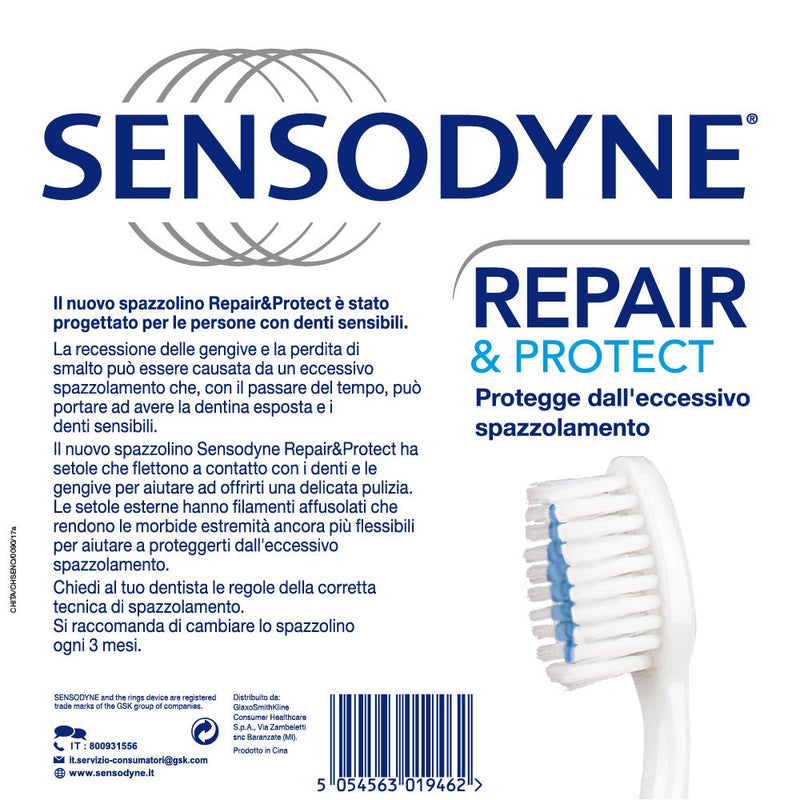 [Australia] - Sensodyne Repair & Protect Extra Soft Bristle Toothbrush for Sensitive Teeth, Protects Against Damage for Excessive Brushing 