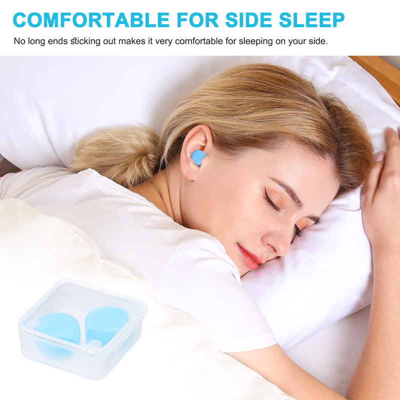[Australia] - Reusable Silicone Ear Plugs, Waterproof Noise Cancelling Ear Plugs for Sleeping, Shooting, Airplanes, Concerts, Mowing, 22dB Highest NRR Blue 