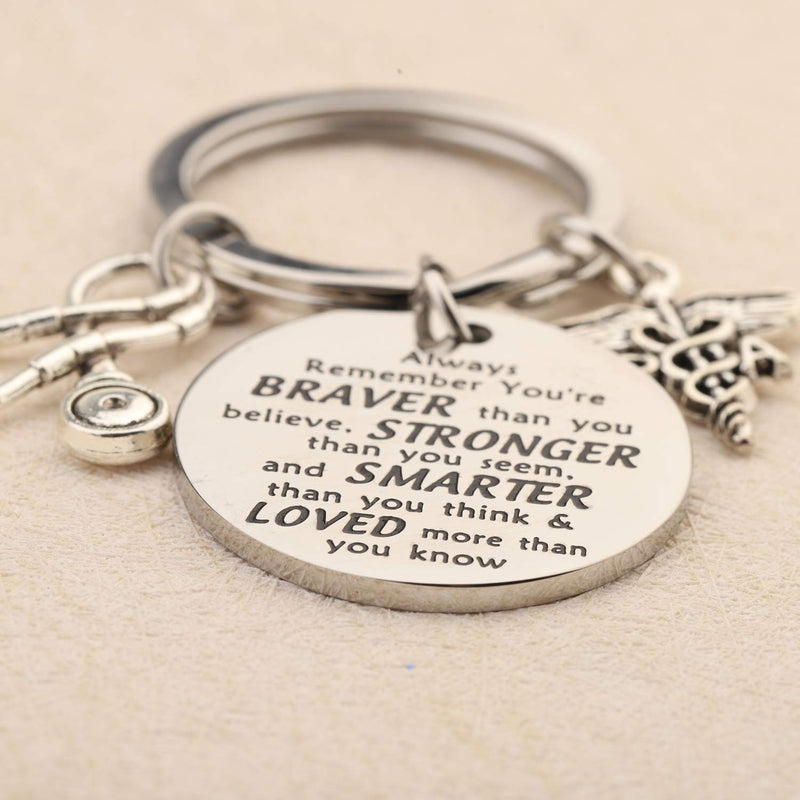 [Australia] - Physicians Assistant Gifts PA Keychain Physician Assistant Graduation Gift PA Student Inspiration Gifts You are Braver Stronger Smarter Than You Think keychain PA 