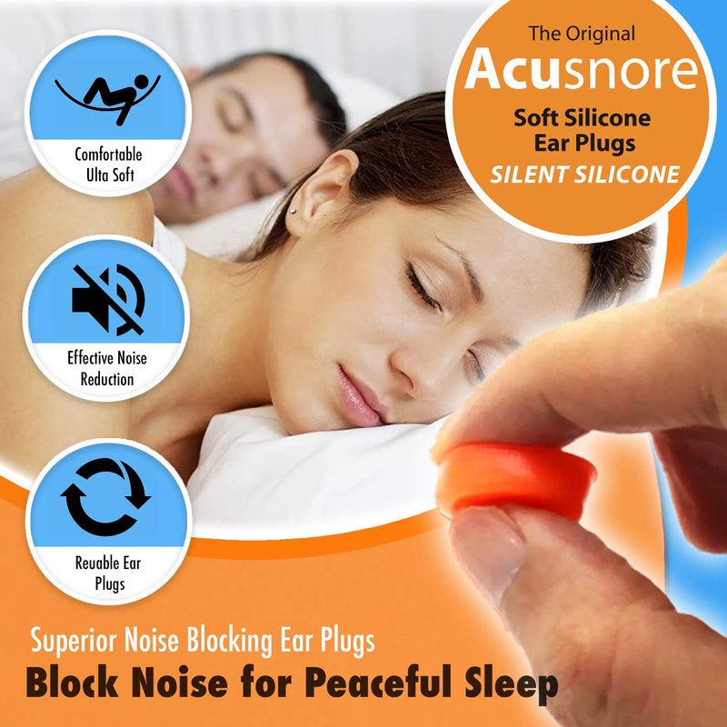 [Australia] - Ear Plugs for Sleeping Acusnore® Noise Cancelling Ear Plugs Suitable Snoring Aids for Men & Women Includes x6 Pairs of Earplugs 