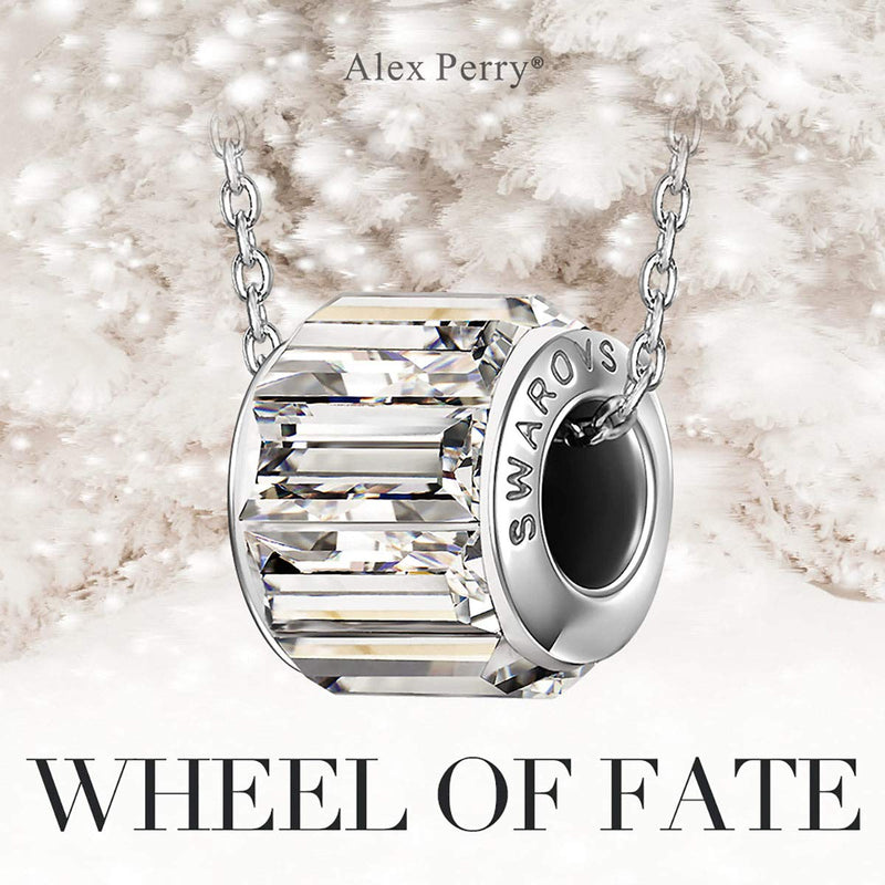 [Australia] - Alex Perry Christmas Jewelry Gifts Necklace for Women, ✦Rotating Elf✦ Bead Pendant Necklace 925 Sterling Silver Chain, with Crystals from Swarovski Gifts for Women Ladies Girls clear rotating bead necklace 
