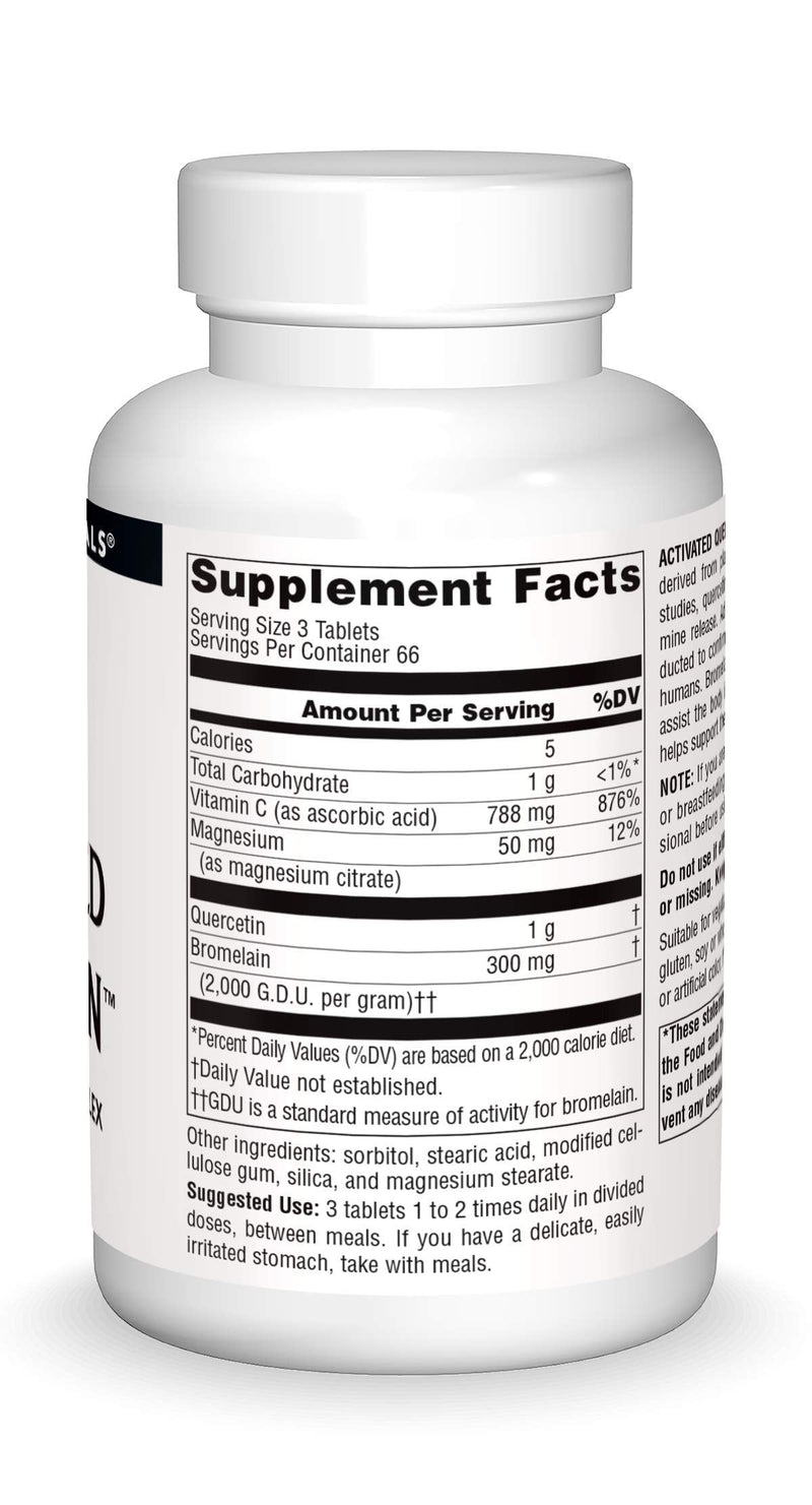 [Australia] - Source Naturals Activated Quercetin - Plant-Derived Bioflavonoid Complex - Seasonal & Immune Defense - 200 Tablets Vegetarian Friendly 