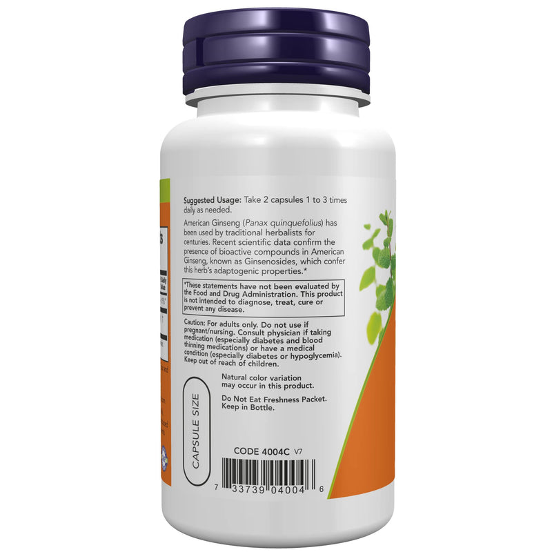 [Australia] - NOW Supplements, American Ginseng (Panax quinquefolius) 500 mg, Herbal Supplement, 100 Veg Capsules 1 