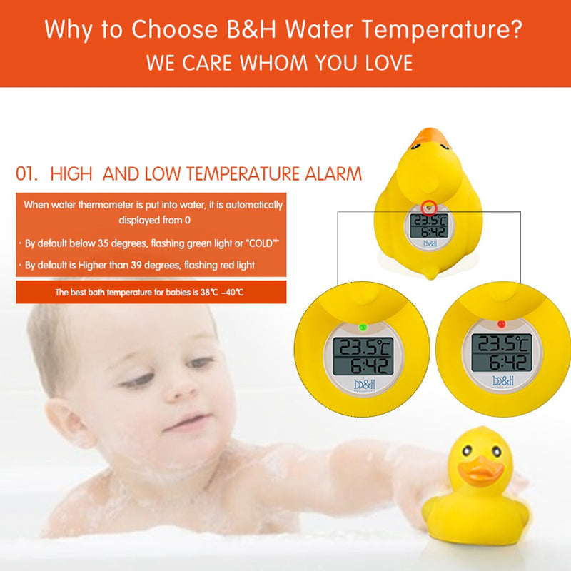 [Australia] - b&h Baby Thermometer, The Infant Baby Bath Floating Toy Safety Temperature Thermometer (Classic Duck) Classic Duck 