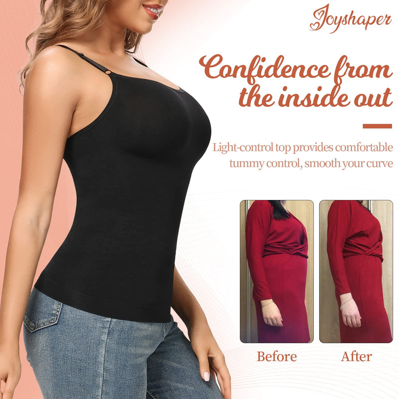 [Australia] - Joyshaper Women Control Vest Tummy Control Camisole Compression Tank Top Sleeveless Basic Undershirt Slimming Body Shaper Shapewear Black M 