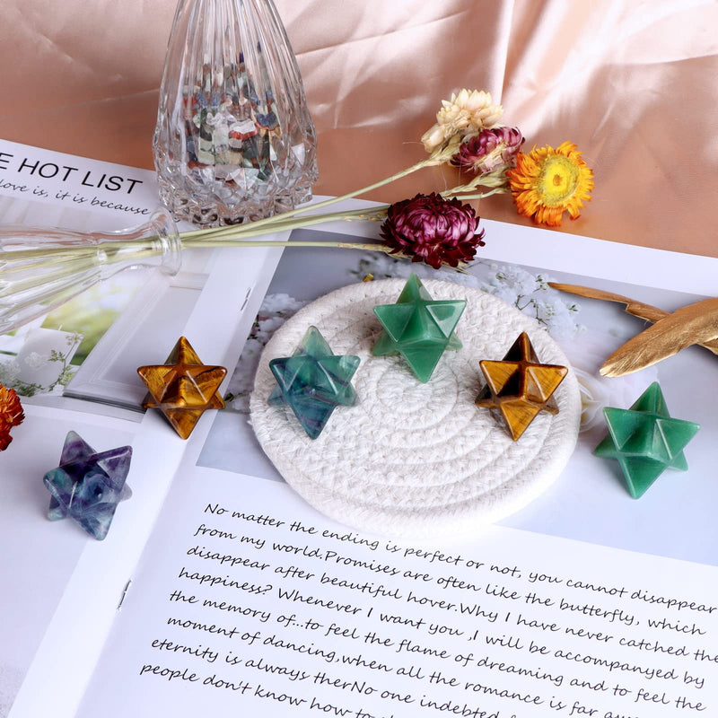 [Australia] - Hxswkk Green Aventurine Crystal Merkaba Stars Hand Carved Gemstones Therapy for Reiki Spiritual Energy Gifts 1inches 