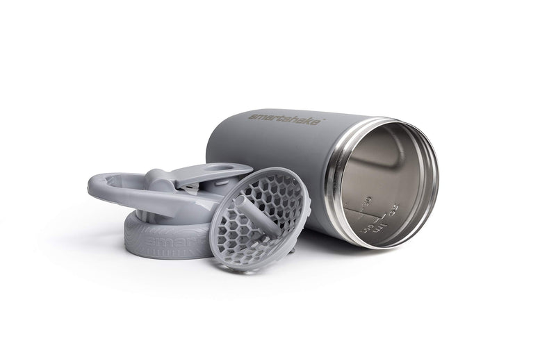 [Australia] - Smartshake Protein Shake Bottles – Reforce Stainless Steel 900ml Shaker Cups for Protein Shakes Workout Bottle Smart Metal Shakers Mixer Cup, Grey Gray 