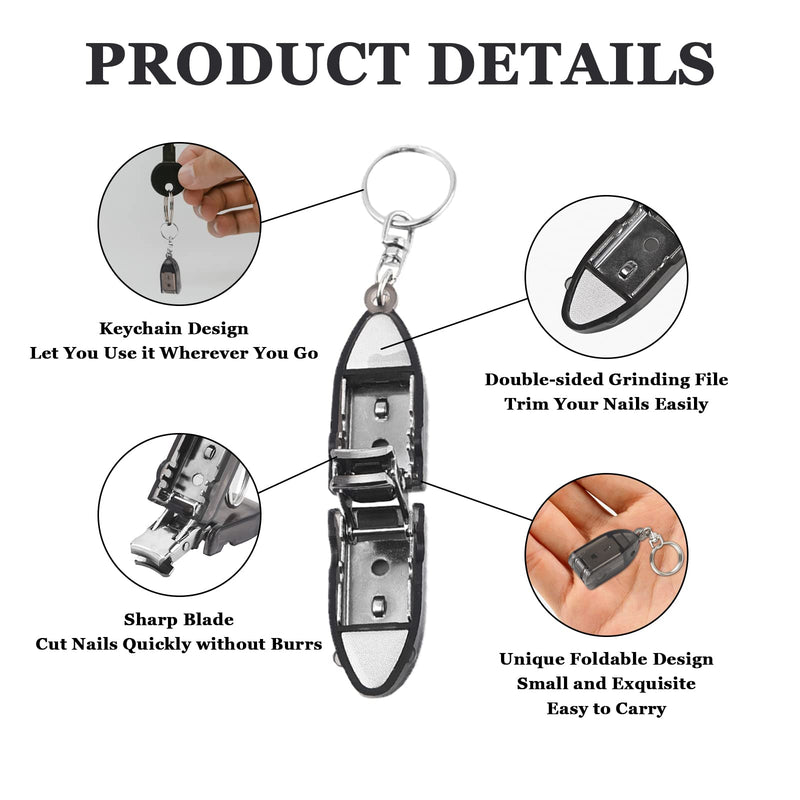 [Australia] - Modixun 3Pack Travel Keychain Finger Nail Clippers, Mini Foldable Stainless Steel Nail Cutter, Portable Nail Clippers with Nail Files 