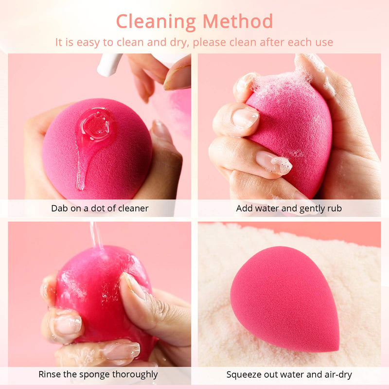 [Australia] - Foonbe Makeup Sponge, Latex Free and Vegan Makeup Blender Beauty Sponge, for Powder, Cream or Liquid Application (1 Pc, Red) 