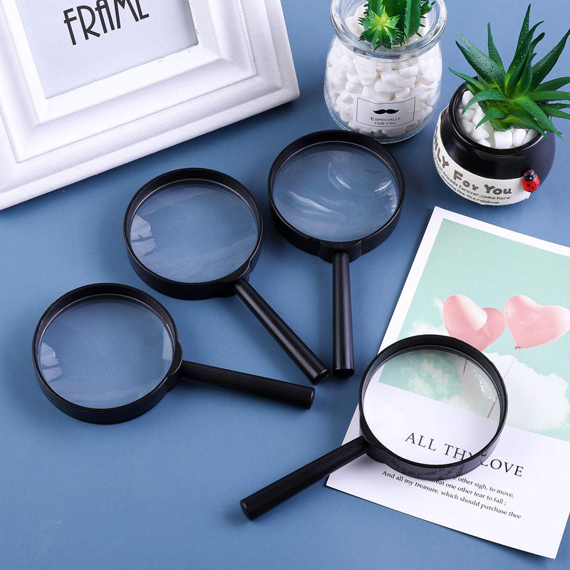 [Australia] - ADXCO 24 Pack Handheld Magnifier Plastic Magnifying Glass Portable Reading Magnifiers Plastic Magnifying Glasses with Storage Bag for Reading Jewelry Home Office Desk Accessories, Book, Magazine 