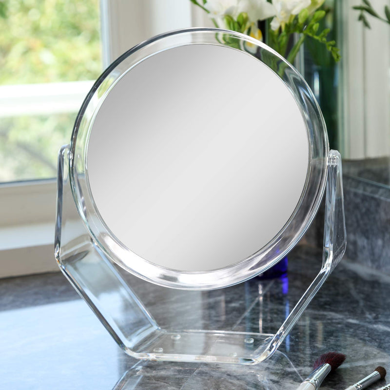 [Australia] - Zadro Two-Sided Swivel 7X/1X Magnification Acrylic Vanity Makeup Mirror for Bedroom, Bathroom and Tabletop 