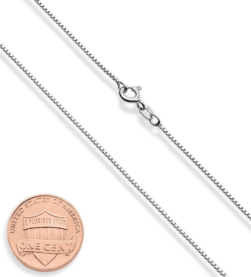 [Australia] - Miabella Solid Sterling Silver Italian 1mm Diamond Cut Box Chain Necklace for Women Men 16, 18, 20, 22, 24, 26, 30 Inch Made in Italy 16 Inches 