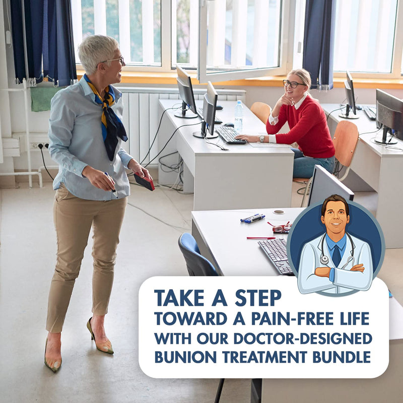 [Australia] - Dr. Frederick’s Original Super Bunion Treatment Bundle - 14PC Bunion Kit - PLUS 1 Pair Bunion Sleeves - Bunion Corrector, Splints, Pads, Bootie Bunion Cushions - Small - Large - W7-14 | M5-13 