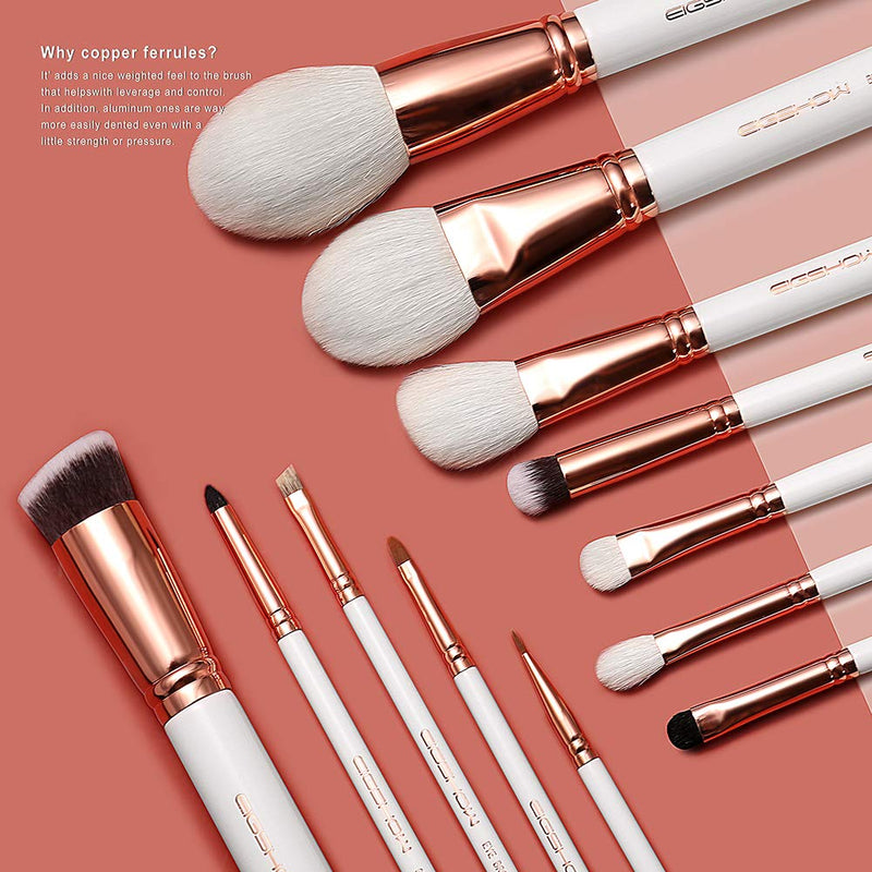 [Australia] - Makeup Brushes 12pcs Professional Cosmetic Brushes,Eigshow Limited Edition Foundation Powder Contour Blush Cosmetic Eye Brush Sets With Luxury Cosmetic Bag(PRO 12pcs RoseGold) 