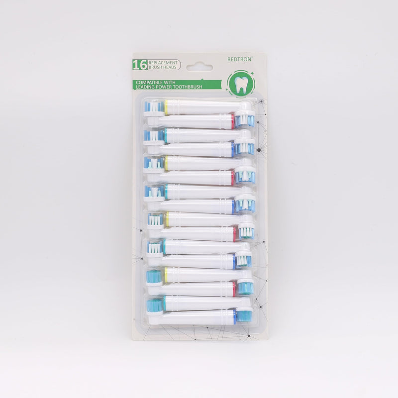 [Australia] - REDTRON Replacement Brush Heads, 16Pcs Toothbrush Heads, Works with Floss, Sensitive, Precision, Whitening White 
