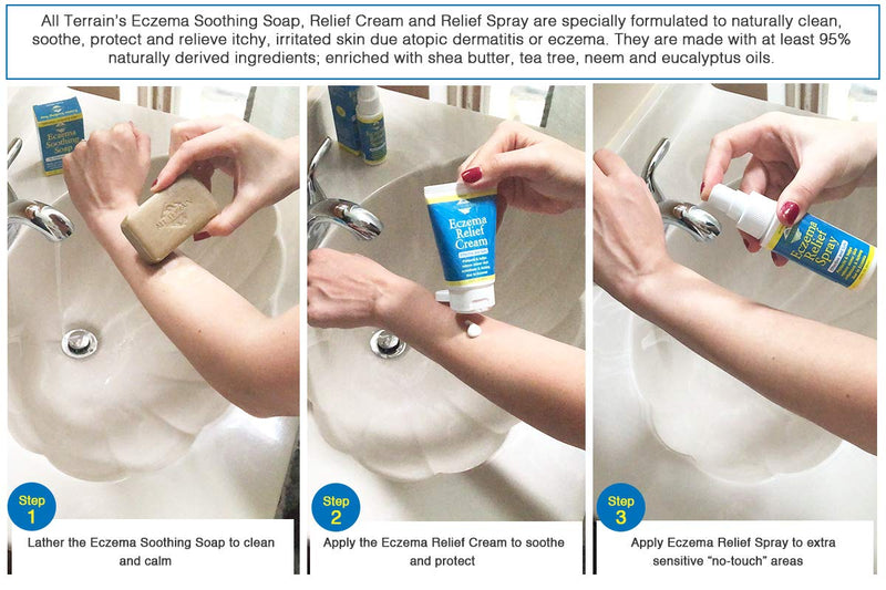 [Australia] - All Terrain Eczema Soothing Soap Bar, 4oz, To Cleanse & Calm Itchy, Irritated Eczema Skin 