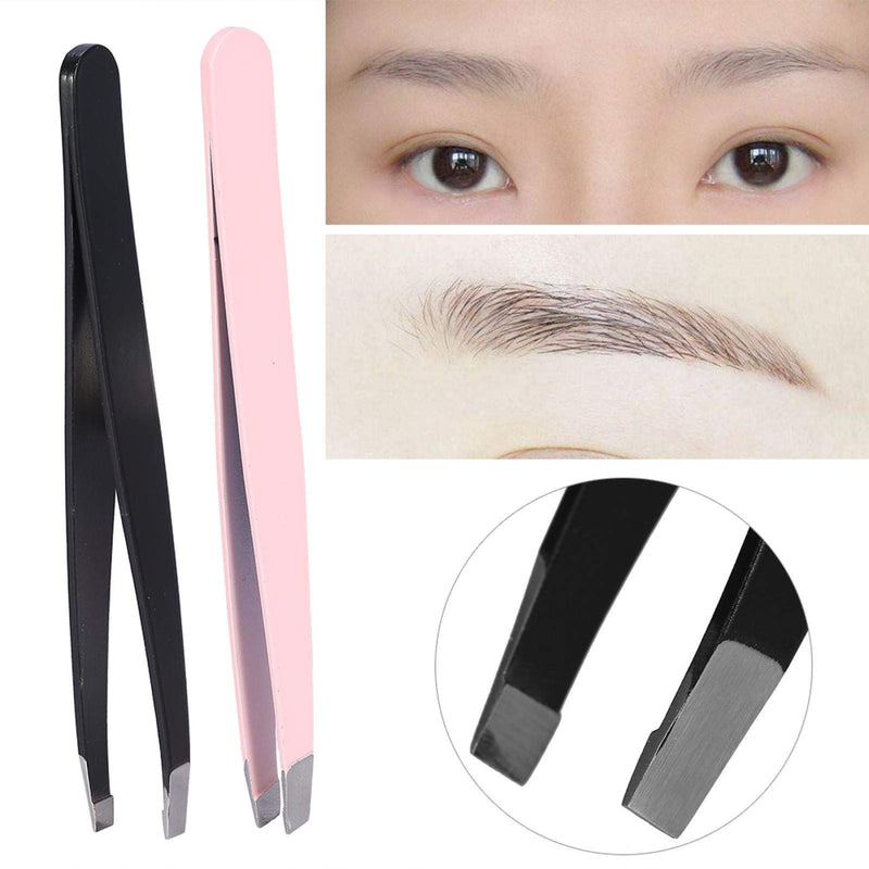 [Australia] - Eyebrow Kit, 2Pcs/Set Facial Hair Removal Tweezers Tweezers, for Hairdresser Cosmetologist Cosmetology Travel Use 