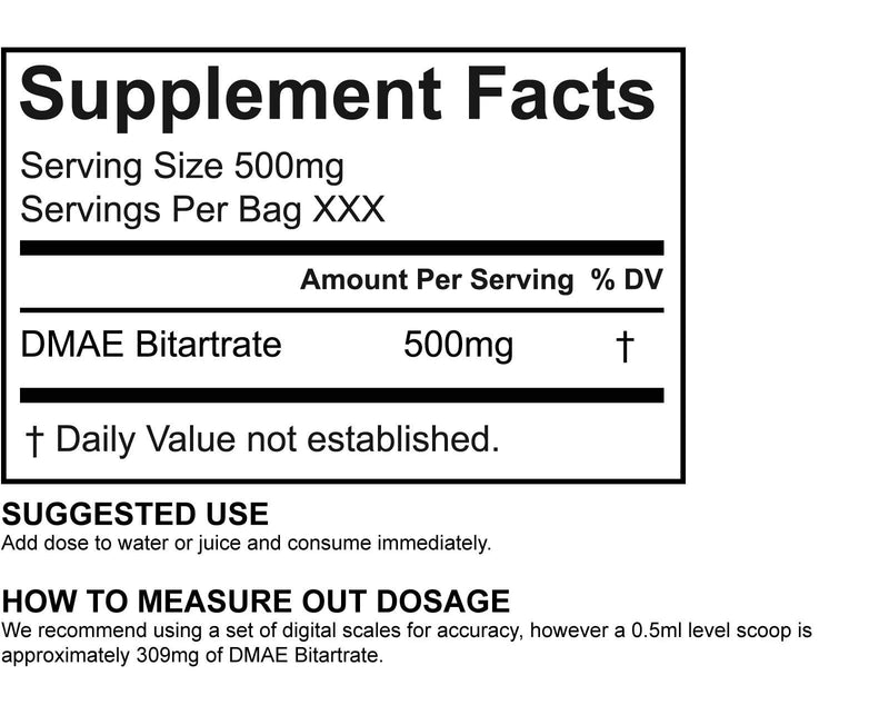 [Australia] - DMAE Bitartrate Powder REDWELLS Cognitive Enhancer GMO Free Vegan - 100g Pack 100 g (Pack of 1) 
