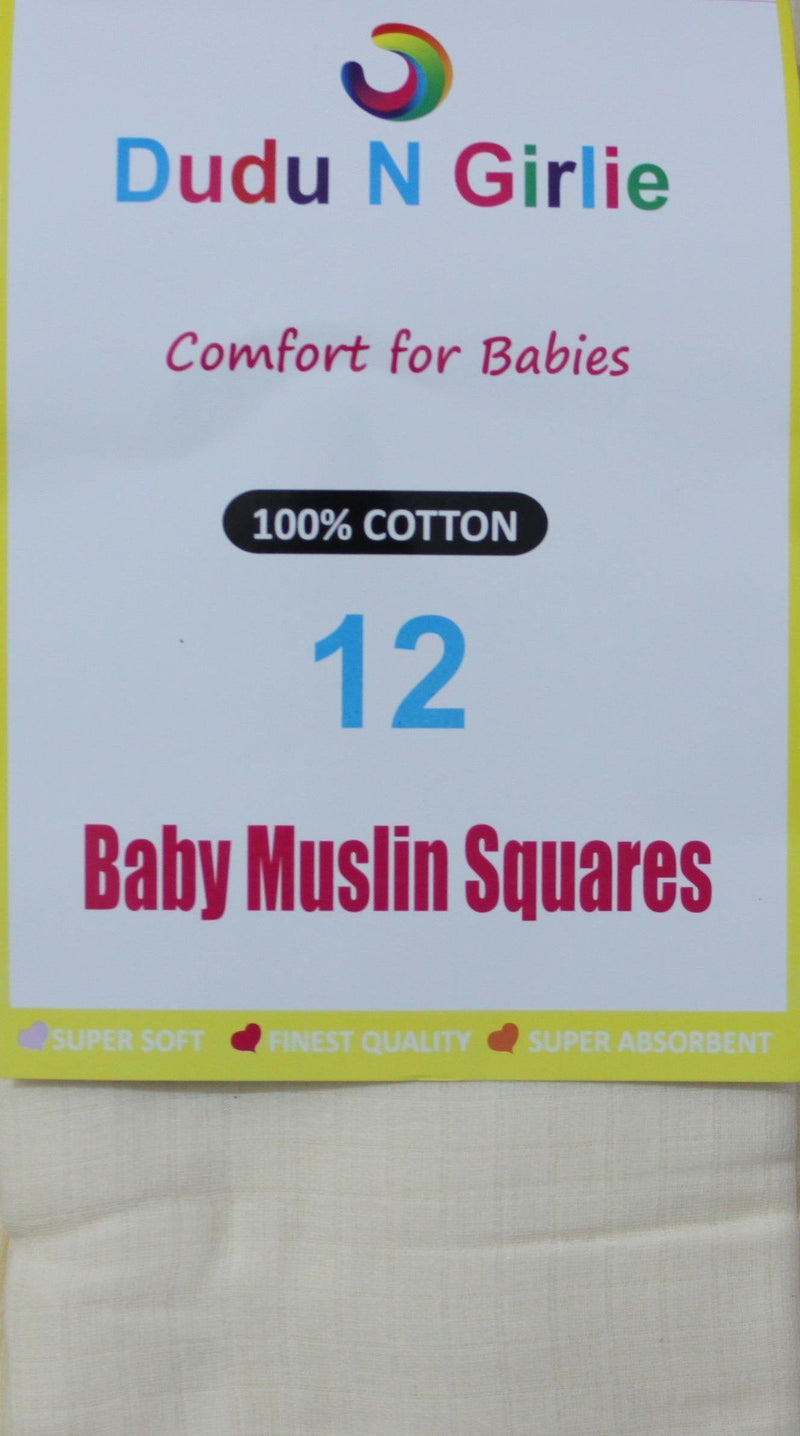 [Australia] - Extra Large Muslin 70x70 Baby Muslin Squares | 100% Cotton Muslin Cloths for Baby | Soft Muslin Wash Cloths, Muslin Swaddle Blanket | Baby Essentials for Newborn (White, Pack of 12) 