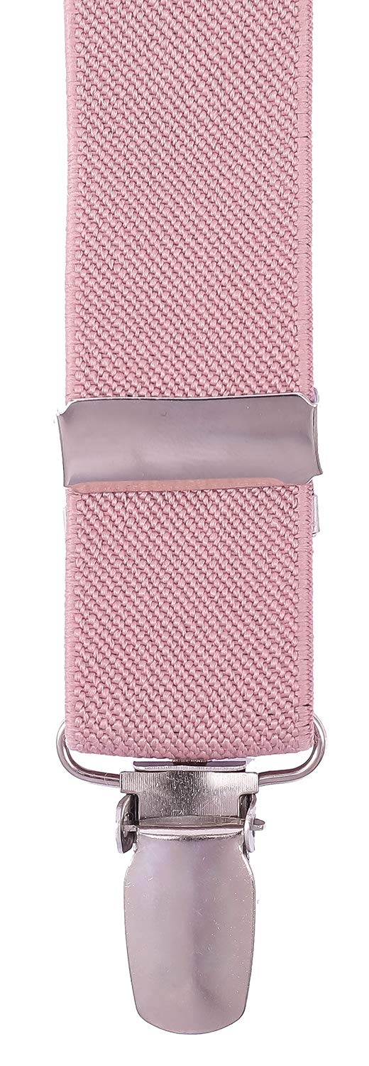 [Australia] - PZLE Men's Boys' Bow tie and Suspenders Set Adjustable Elastic 24 Inches(0 - 3 yrs) Blush Pink 