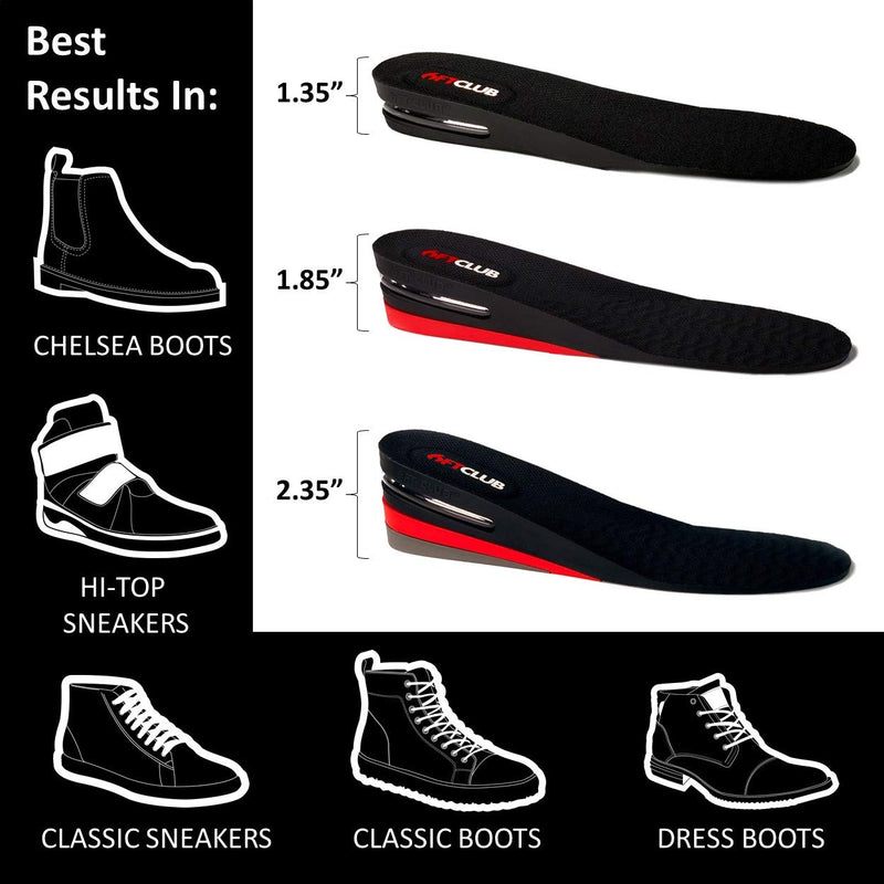 [Australia] - 6FT Original Invisible Height Increase Insole 3 Layers (2.35”+) Discreet Elevation Footwear Air Cushion Elevator Shoe Lifts Heel Inserts for Hi-Tops (US 7.5-11.5) 