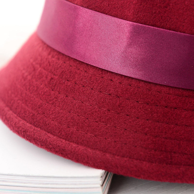 [Australia] - IL Caldo Women's Retro Winter hat Fascinators One Size Wine Red 