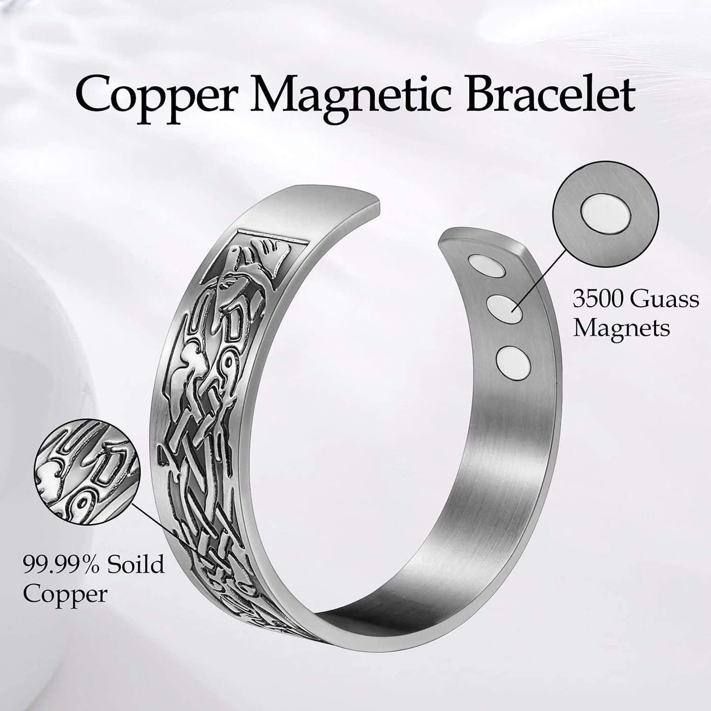 Ladies Copper Magnetic Bracelet, Shape: Cuff Shape, Size: 17 Cm Or 6.5''  Inch at Rs 45/piece in Sambhal