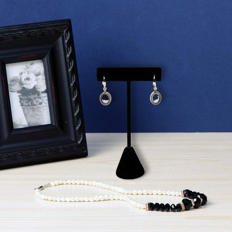 [Australia] - Ikee Design 6 Pcs Set Premium Black Velvet T- Shape Style Earring Display Stand, Earring Stand Jewelry Display for Showroom, Tradeshow, and Showcase Display, 2 1/2”W x 4 1/2"H 