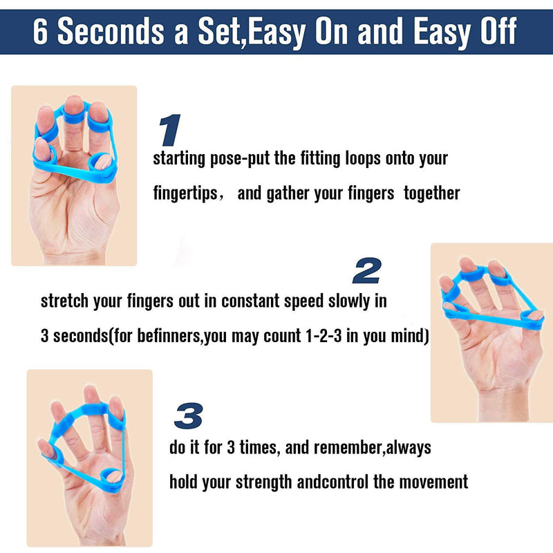 [Australia] - Pnrskter Hand Grip Strengthener, Finger Exerciser, Grip Strength Trainer (6 PCS),New Material,Forearm Grip Workout, Finger Stretcher, Relieve Wrist Pain, Carpal Tunnel. (Finger Exerciser) 