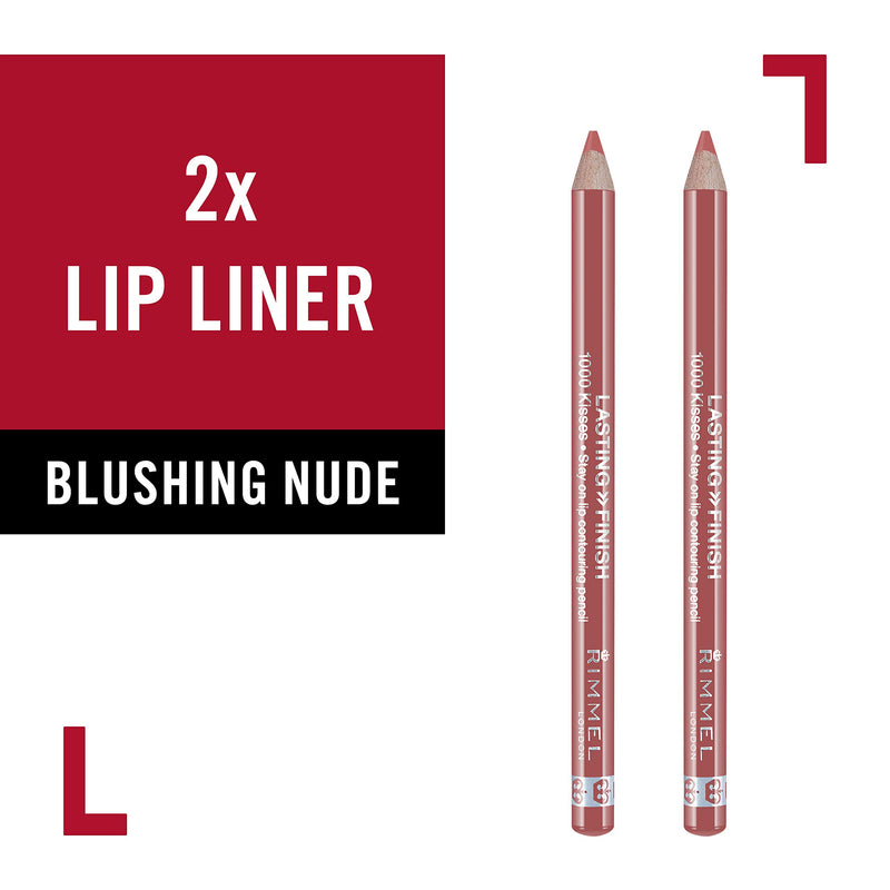 [Australia] - Rimmel, Lasting Finish 1000 Kisses Lip Liner, Blushing Nude (2-Pack) 2 Count 