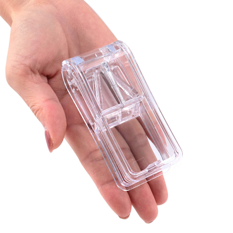 [Australia] - Pill Cutter, Opret Pill Splitter with Blade for Small Pills Large Pills Cut in Half Quarter for Tablet Vitamin Medicine (Transparent) 
