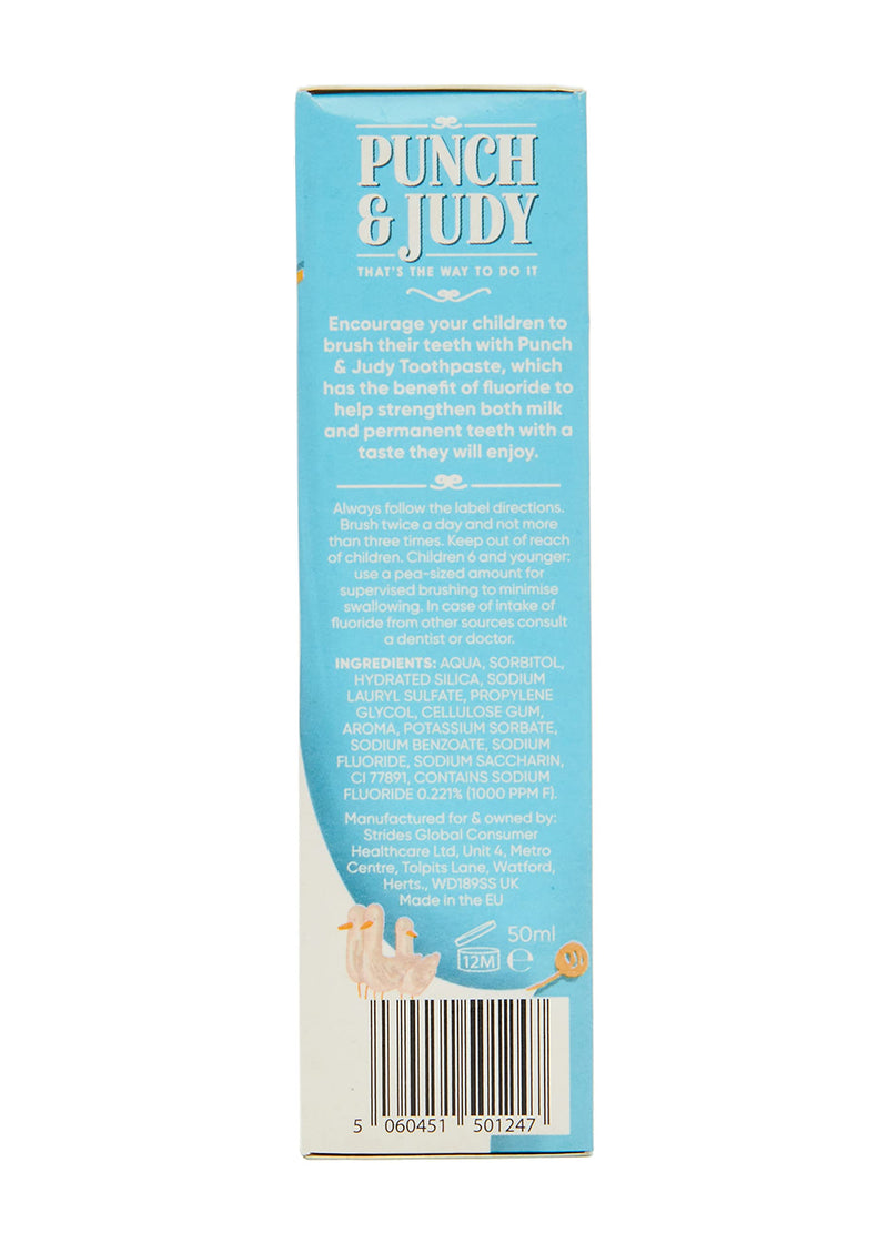 [Australia] - Punch & Judy - Baby Strawberry Flavour Toothpaste for 0-2 Years - Multipack, Sugar Free, Fluoride 1000ppm (3x50ml) 50 ml (Pack of 3) 