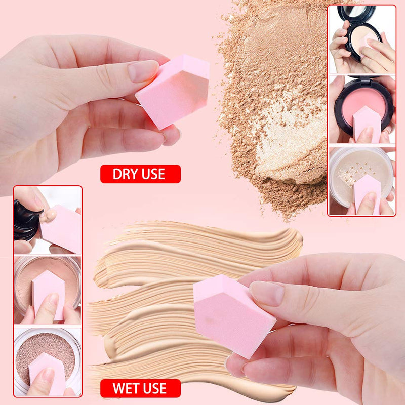 [Australia] - Latex Free Makeup Powder Blender Sponges for Full Face Curve Blending Coverage, Cream, Liquid Foundation Cosmetics, Disposable Beauty Foam Applicator Puffs for Sensitive Skin,Pentagon D Sponges Powder Puff Pentagon 