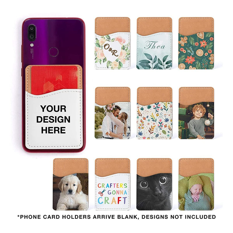 [Australia] - Jiaminye 10Pcs Sublimation Blanks Phone Wallet - PU Leather Card Holder for Back of Phone Stick on Android DIY Blanks 